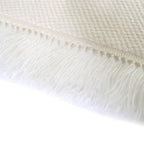 Hermes Chevron Zoom 100% Cashmere Leather With Logo Patch Fringe Shawl Scarf — view 5