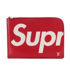 Louis Vuitton Supreme Epi Pochette Jour GM Clutch Red White