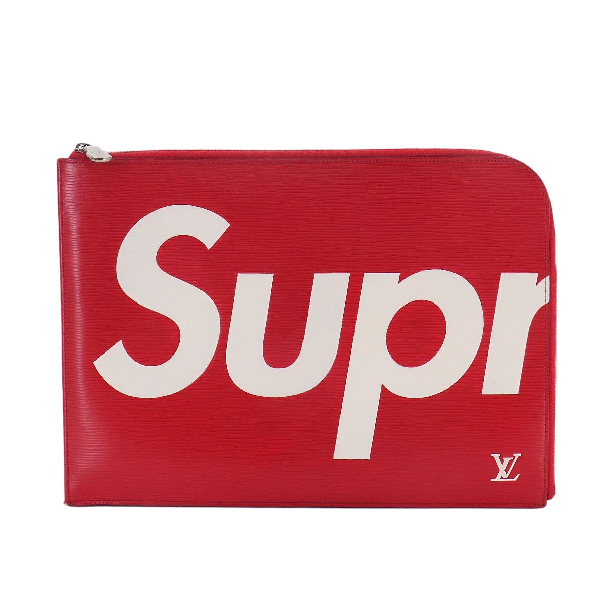 Louis Vuitton Supreme Epi Pochette Jour GM Clutch Red White