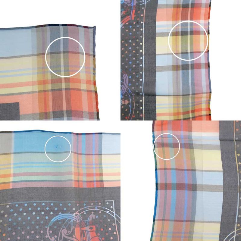 Hermes Carre 55 Scarf Madras Exlibris Bandana Silk Multicolor Accessory — view 9