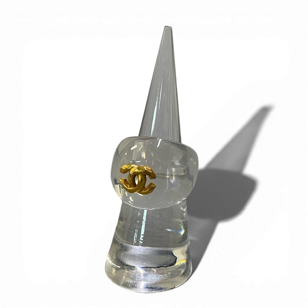 Chanel CC Logo Clear Color Jul Ring — view 2