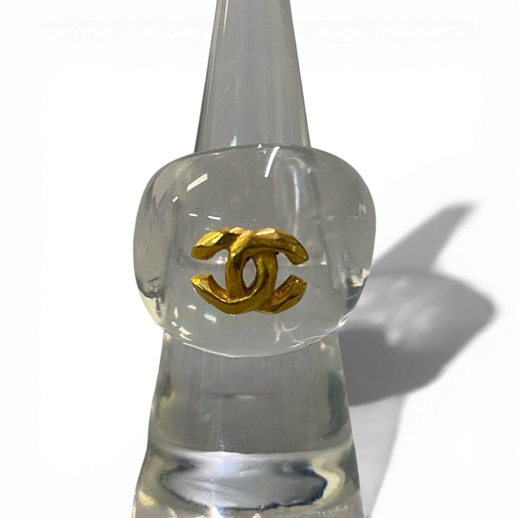 Chanel CC Logo Clear Color Jul Ring — view 4