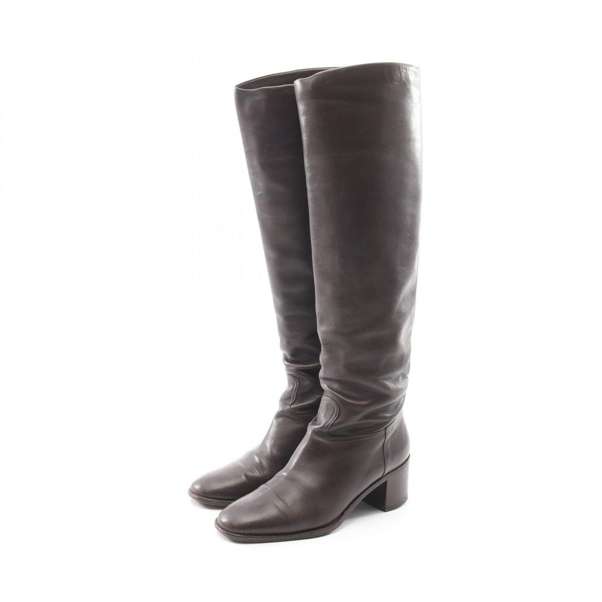 Hermes Boots Leather Brown 35