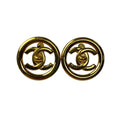 Chanel CC Logo Earrings Gold