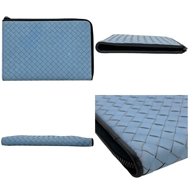 Bottega Veneta Lshaped Zipper Document Case Blueblack — view 3