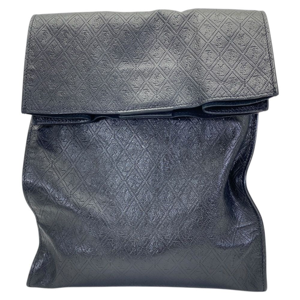 Saint Laurent Paris le Monogram Deli Paper Clutch Cassandra Logo Leather Black
