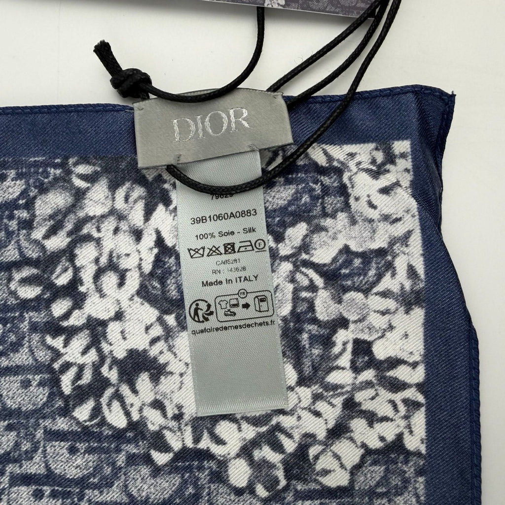 Dior Scarf Navy Silk Vintage — view 7