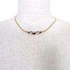 Dior Vintage Rhinestone Necklace Gold Black — view 2
