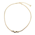 Dior Vintage Rhinestone Necklace Gold Black