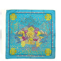 Hermes Scarf Carre 90 Light Blue Atlantic Meeting Cleaned