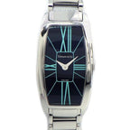 Tiffany & Co Watch Gemea Tonneau Black Dial Roman Index SS Quartz Analog