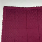 Louis Vuitton Shawl Monogram Silk Wool Red Vintage Scarf — view 3