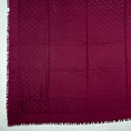 Louis Vuitton Shawl Monogram Silk Wool Red Vintage Scarf — view 6