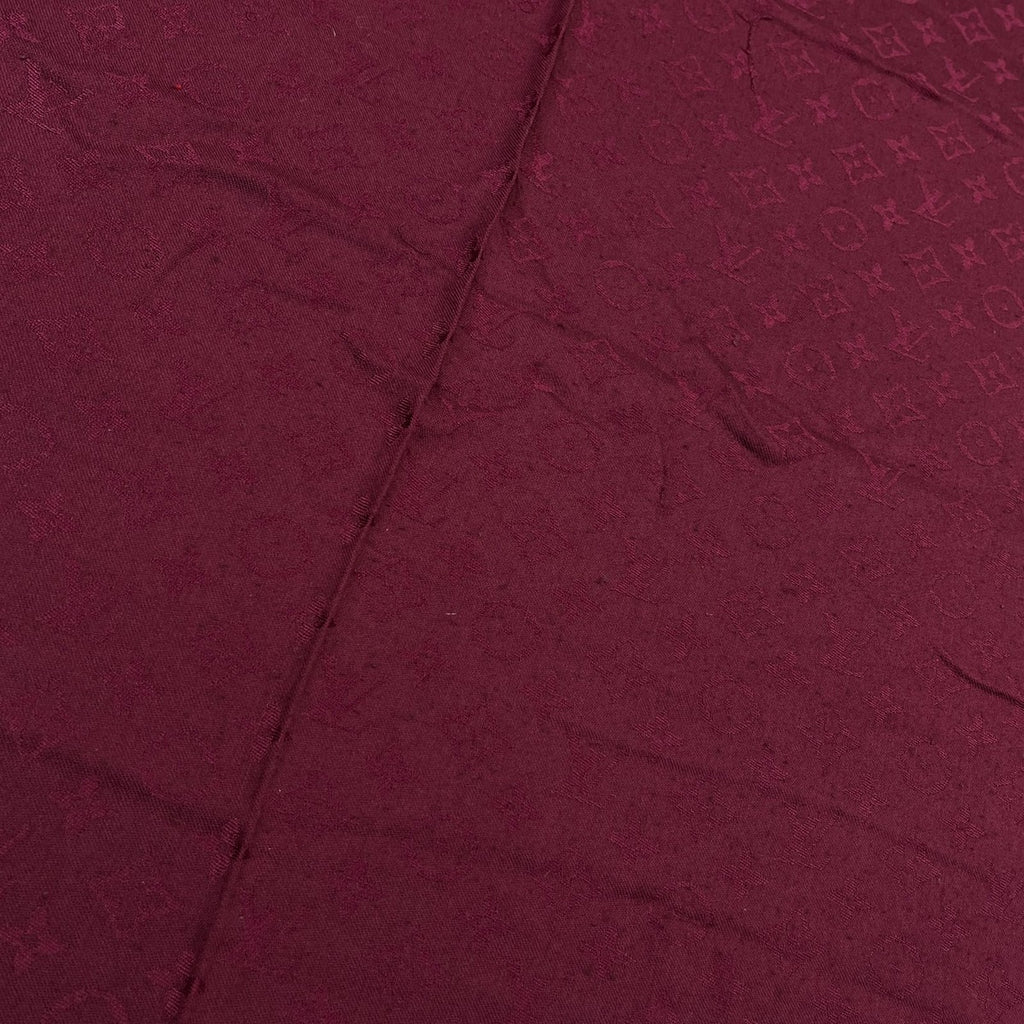 Louis Vuitton Shawl Monogram Silk Wool Red Vintage Scarf — view 8