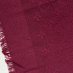 Louis Vuitton Shawl Monogram Silk Wool Red Vintage Scarf — view 9