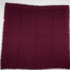Louis Vuitton Shawl Monogram Silk Wool Red Vintage Scarf