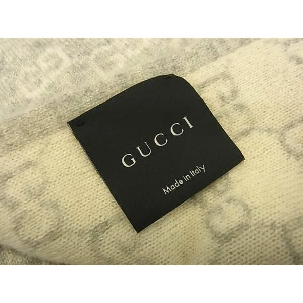 Gucci Scarf GG Pattern Ivory Light Gray — view 2