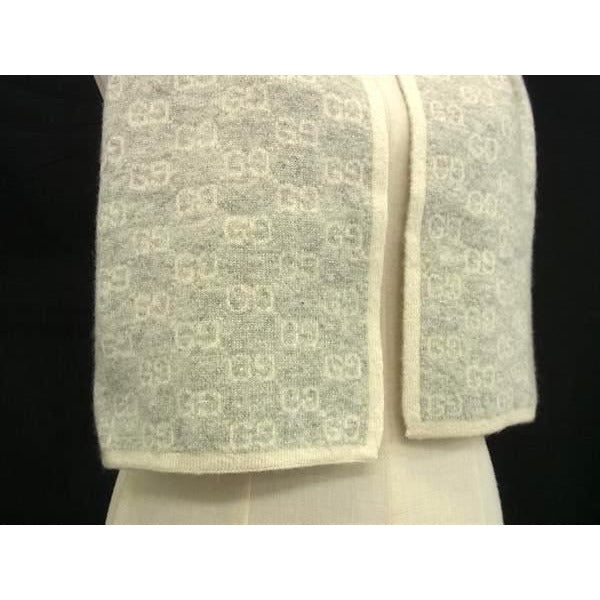 Gucci Scarf GG Pattern Ivory Light Gray — view 3