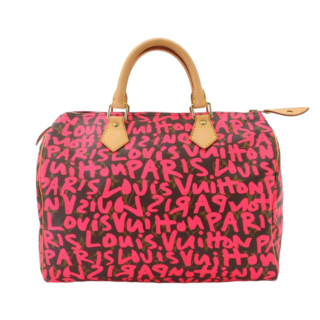 Louis Vuitton Monogram Graffiti Speedy 30 Hand Bag Fuchsia