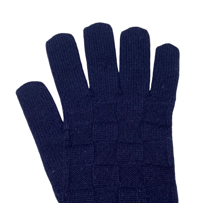 Louis Vuitton Gloves Gon Helsinki Cashmere Damier Perforated Logo — view 7