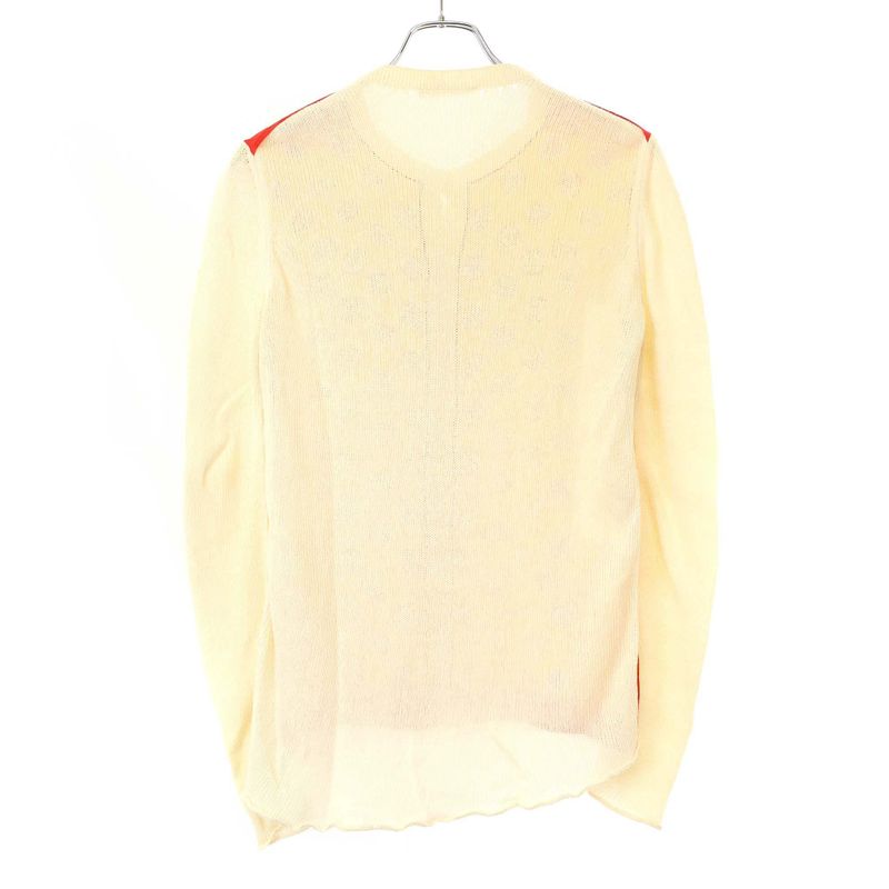 Celine Silk Scarf Knit Cardigan 25 Orange and Ivory XS — view 2