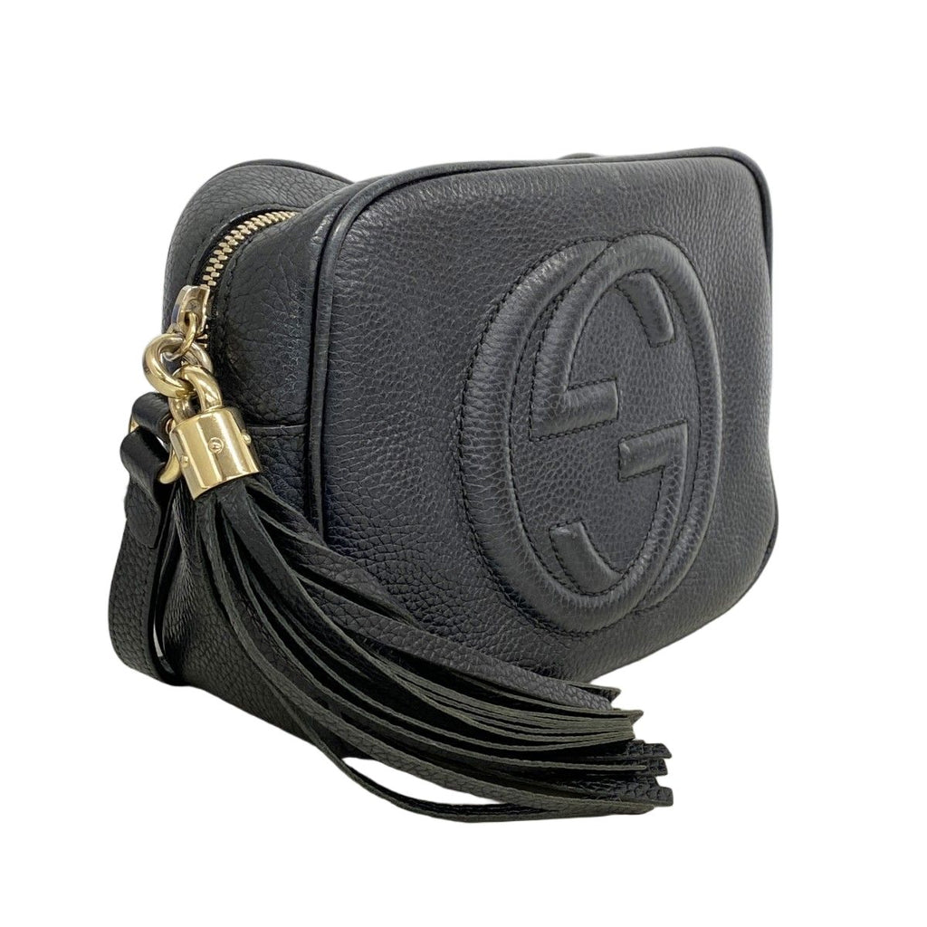 Gucci Shoulder Bag Soho Leather Black Champagne Gold — view 2