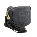 Gucci Shoulder Bag Soho Leather Black Champagne Gold — view 2