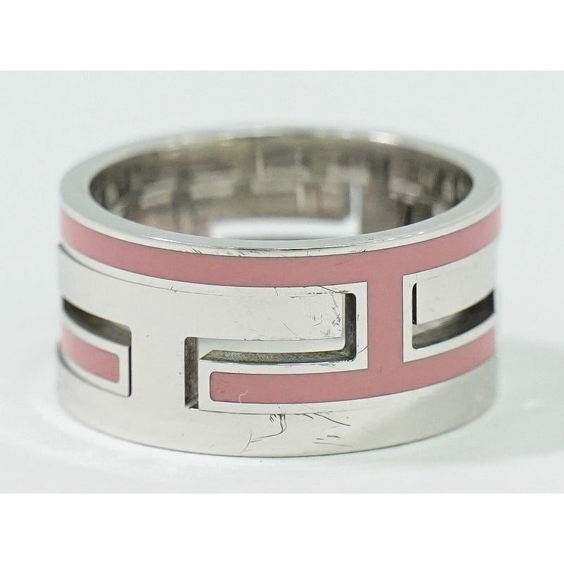 Hermes Move Ash H Logo AG 925 Ring 52 12 Silver Pink Accessories — view 2