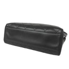 Chanel Shoulder Bag Black Leather Quilted CC Logo — view 3