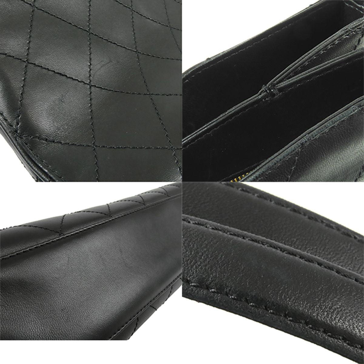 Chanel Shoulder Bag Black Leather Quilted CC Logo — view 7