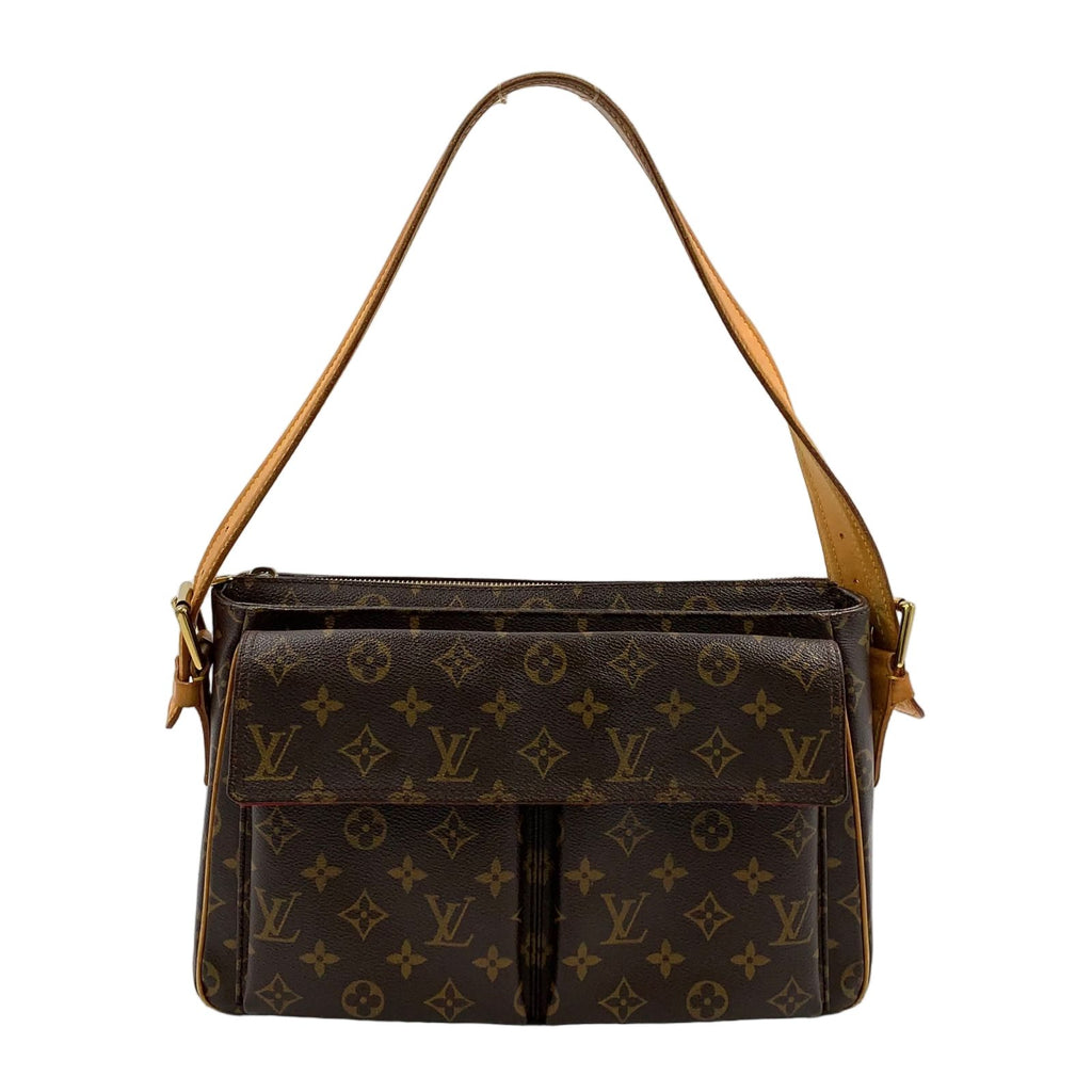 Louis Vuitton Viva Cite GM Monogram Leather Brown Shoulder Bag Gold