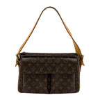 Louis Vuitton Viva Cite GM Monogram Leather Brown Shoulder Bag Gold