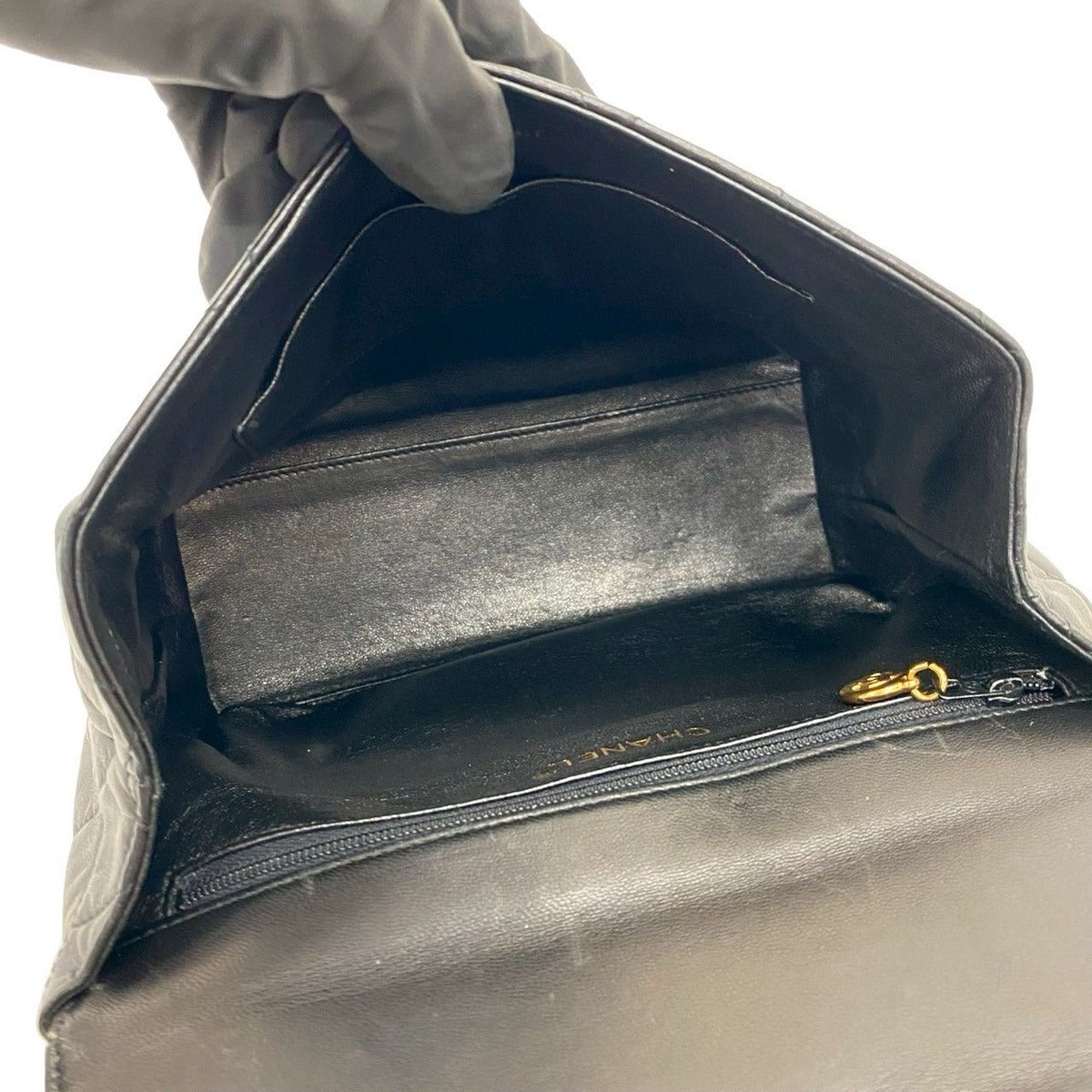 Chanel Card and Vintage Quilted CC Logo Lambskin Shoulder Bag — view 9