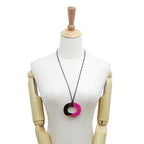Hermes Necklace Ismu GM Lacquer-buffalo-horn Pink Brown Pendant — view 9