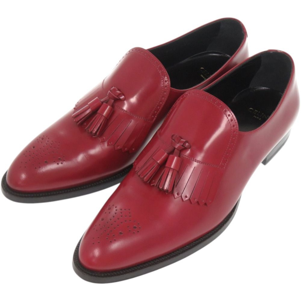 Celine Loafers Tassel Leather Red Shoes