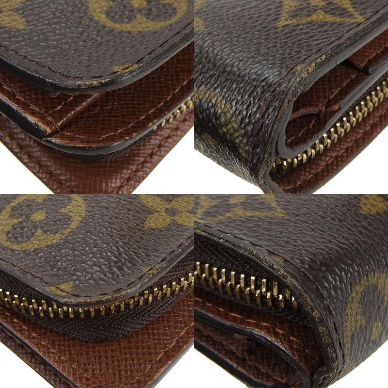 Louis Vuitton Bifold Wallet Compact Zip Monogram Canvas Brown Goldhardwar — view 5