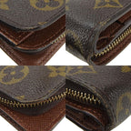 Louis Vuitton Bifold Wallet Compact Zip Monogram Canvas Brown Goldhardwar — view 5