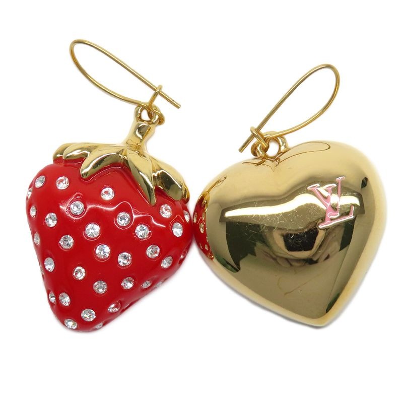 Louis Vuitton Earrings Boucle Doreil Phrase Strawberry Heart