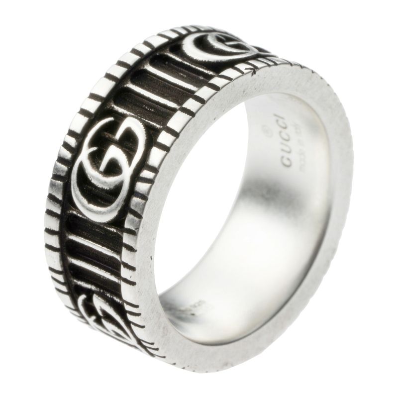 Gucci Ring Double G Silver Black — view 3