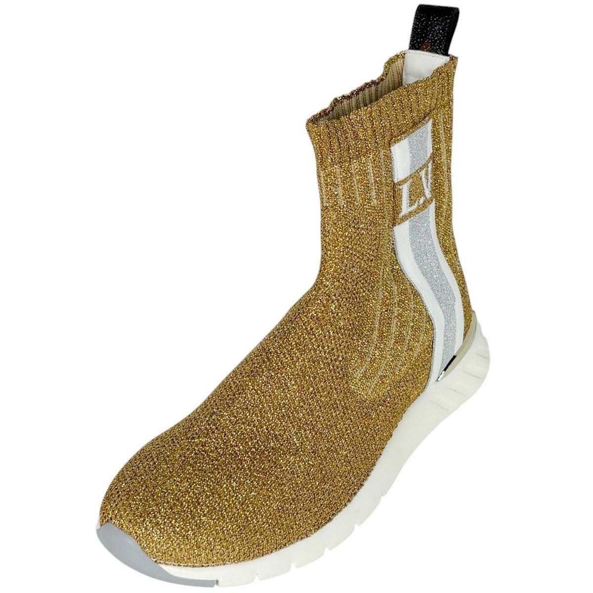 Louis Vuitton Logo Socks Sneakers Aftergame Line Shoes Fabric Gold