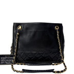 Chanel Lambskin Shoulder Bag Gold Black
