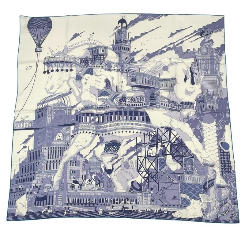 Hermes Carre 90 Scarf Silk Hippopolis UGO Gattoni Ipopolis