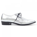 Celine Silver Metallic Oxford Shoes