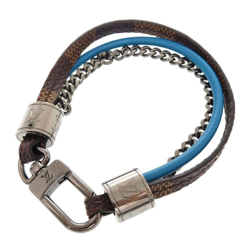 Louis Vuitton Treble Damier Leather Brown Blue Bracelet 0002 — view 2