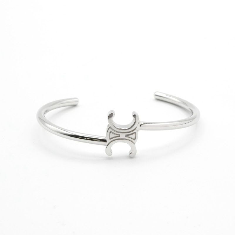 Celine Bracelet Bangle Cuff Silver Triomphe Asymmetric — view 3