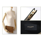 Saint Laurent Paris Clutch Bag Flap Pouch Leopard Suede Brown — view 2