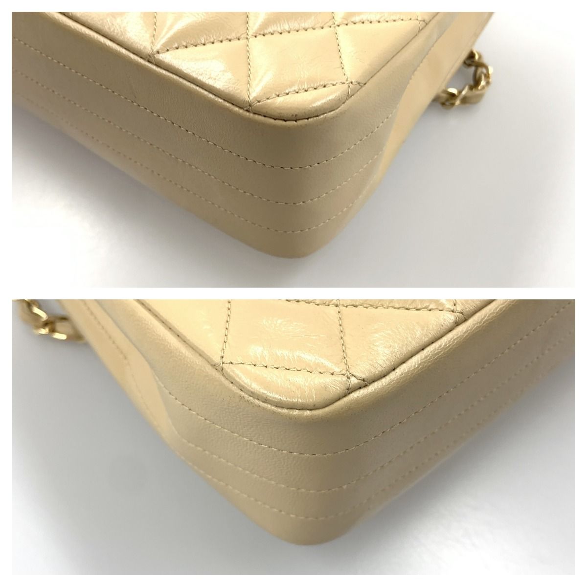 Chanel Quilted Single Flap Chain Shoulder Bag Khaki — view 5