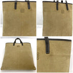 Loewe Tote Bag Beige Brown Anagram Suede Leather — view 3