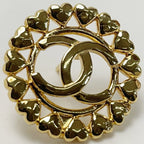 Chanel Round Heart Coco Mark Aba273 Gold Earrings Accessories — view 6