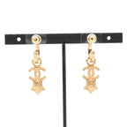 Chanel Earrings Gold Coco Mark Star Hoop Rhinestone — view 9